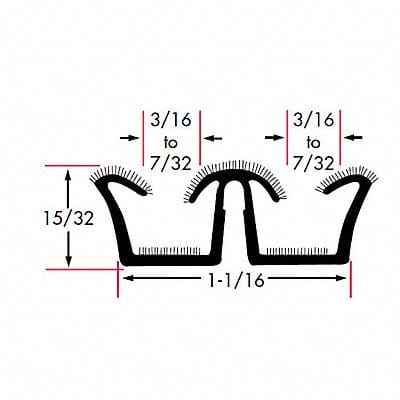 Edge Grip Seal Double Wndow Channel 8 ft