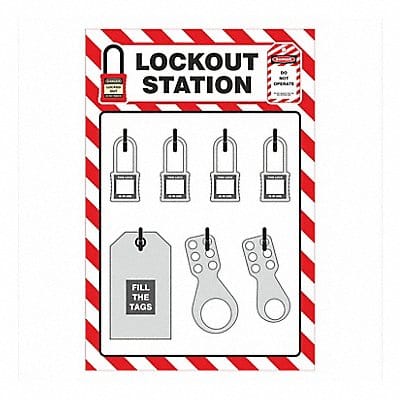Lockout Tagout Shadow Board 11-3/4 W