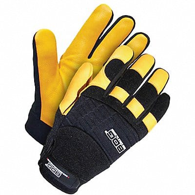 Gloves Black/Yellow Slip-On S