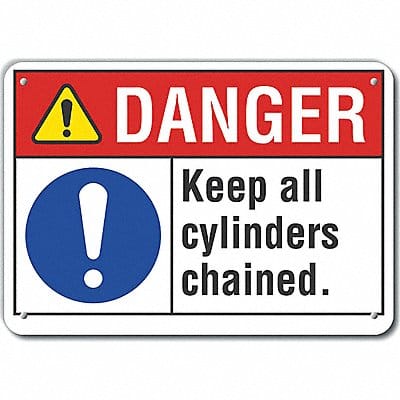 Cyl Handling Danger Sign 10x14in Plastic