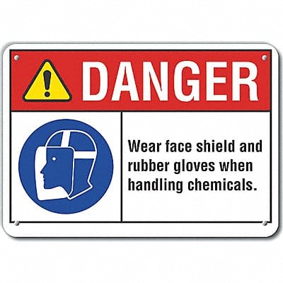 Eye Hand Danger Sign 10x14in Plastic