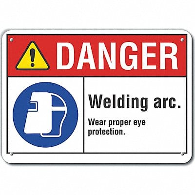 Plastic Eye Danger Sign 7x10in Plastic