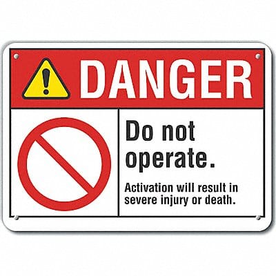Machine Operation Danger Sign 10x14in