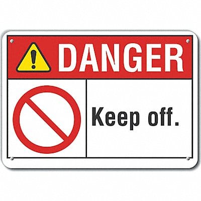 Keep Off Danger Sign 7inx10in Plastic