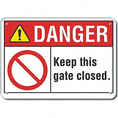 Plstic Gate Operation Danger Sign 7x10in