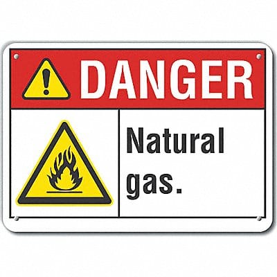 Natural Gas Danger Sign 7x10in Plastic