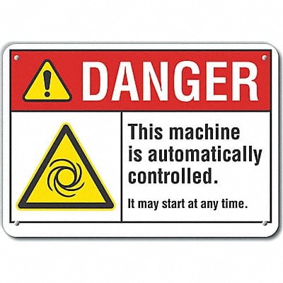 Machine Operation Danger Sign 10x14in
