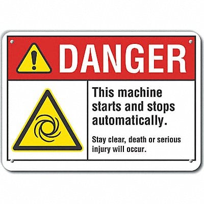 Machine Operation Danger Sign 7x10in