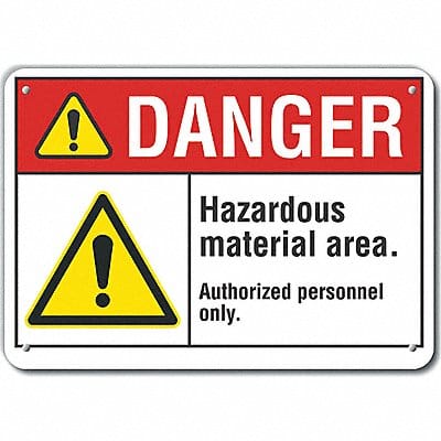 Hzrdous Mtrl Danger Sign 10x14in Plastic
