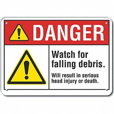 Constrct Area Danger Sign 10x14in Plastc