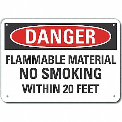 Rflct Flammable Mtrl Danger Sign 7x10in