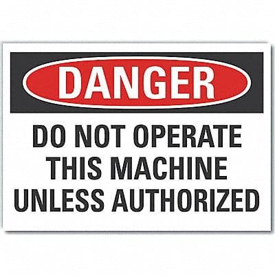 Mach Operation Danger Lbl 7x10in Polyest