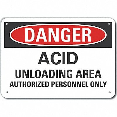 Rflct Acid Danger Sign 7x10in Aluminum