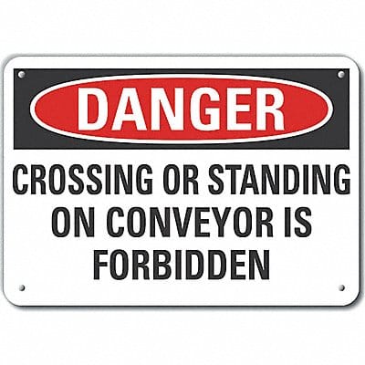 Rflct Conveyor Safety Danger Sign 7x10in