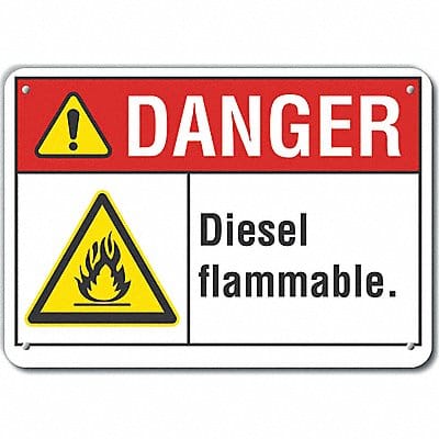 Diesel Danger Sign 10x14in Plastic