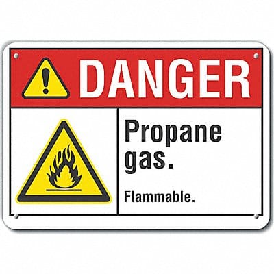 Propane Danger Sign 10x14in Plastic
