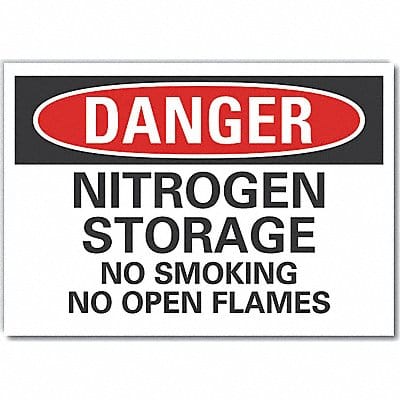 Nitrogen Danger Rflct Label 3.5inx5in