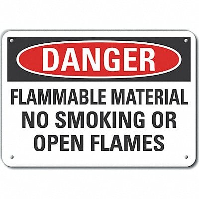 Flammable Mtrl Danger Sign 10x14in Alum
