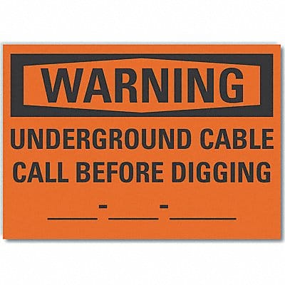 Undrgrnd Cbl Warn Rflct Label 3.5inx5in