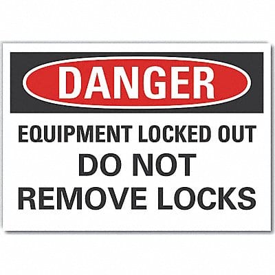 LockoutTagout DangerLbl 10x14in Polyest