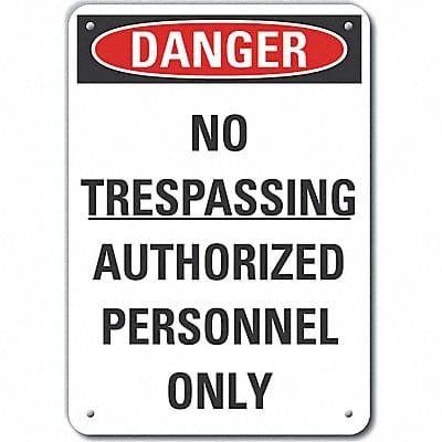 No Trespassing Danger Sign 10x14in Alum