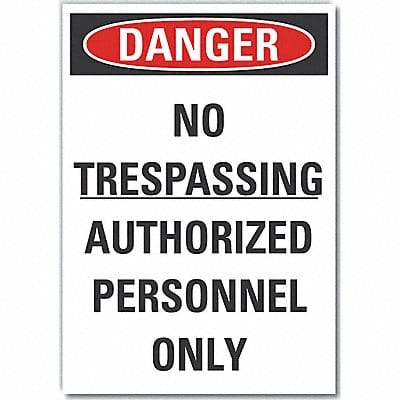 No Trespassing Danger Rflct Lbl 3.5x5in
