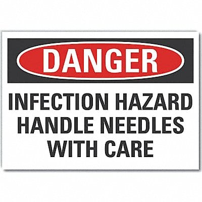 Infection Hazard Lbl 3.5x5in Polyester