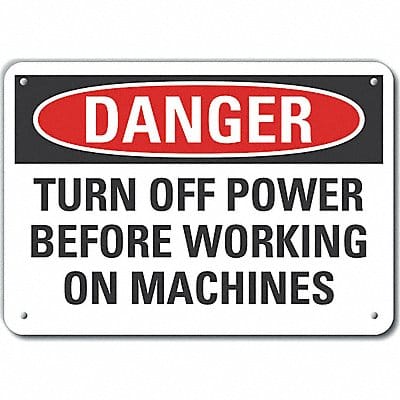 Rflct Mach Operation Danger Sign 7x10in