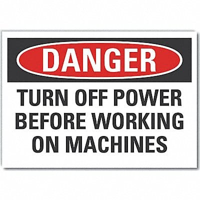 Machine Operat Danger Rflct Lbl 7x10in