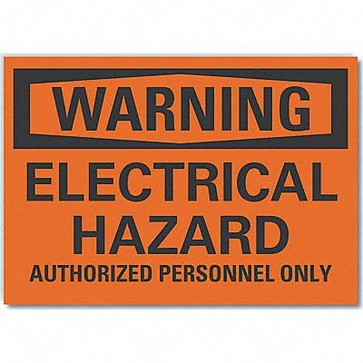Elec Hzrd Warning Lbl 7x10in Polyester