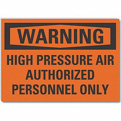 High Pressure Warning Rflct Lbl 7x10in