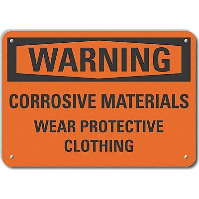 Alum Corrosive Mtrl Warning Sign 10x14in