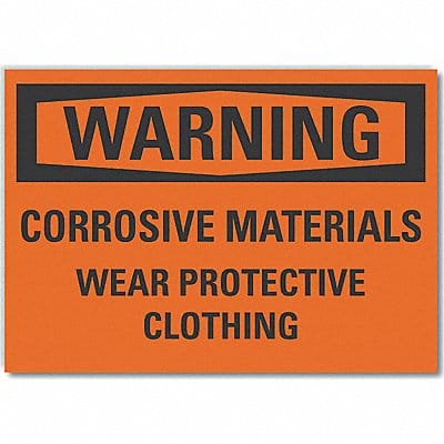 Corrosive Mtrl Warning Rflct Lbl 7x10in