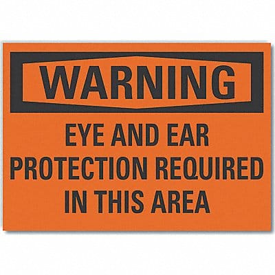 Eye Ear Warning Rflct Label 5inx7in