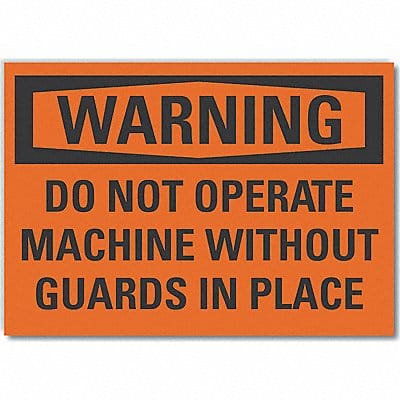 Machine Guards Warning RflctvLbl 3.5x5in