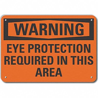 Alum Eye Warning Sign 10x14in Alum Alum Eye Warning Sign 10x14in Alum
