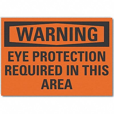 Eye Warning Label 5inx7in Polyester