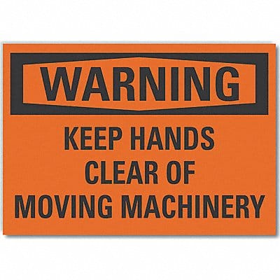 Keep Hands Clear Warn Rflct Lbl 10x14in