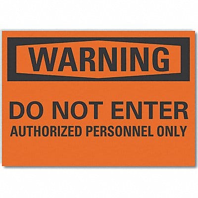 Auth Personnel Warning Rflctv Lbl 5x7in
