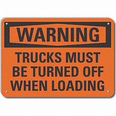 Rflct Loading Unloading Warn Sign 7x10in