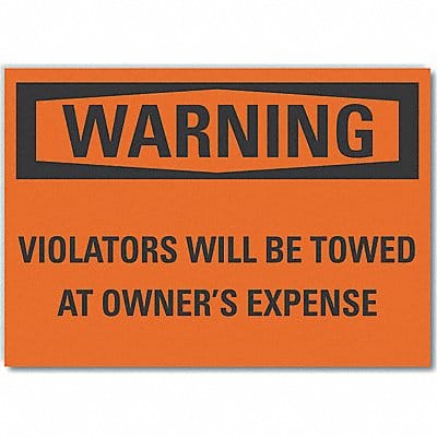 No Parking Warning Lbl 5x7in Polyester
