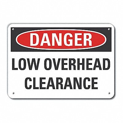 Low Clearance Danger Sign 10x14in Plastc
