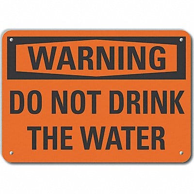 Alum Potable Water Warning Sign 10x14in