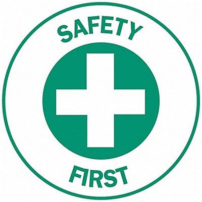 Hard Hat Emblem Label Green/White