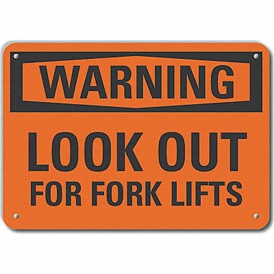 Rflct Lift Truck Trfc Warn Sign 7x10in Rflct Lift Truck Trfc Warn Sign 7x10in