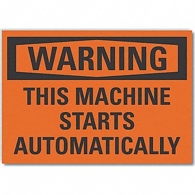 Machine Operation Warn RflctLbl 10x14in