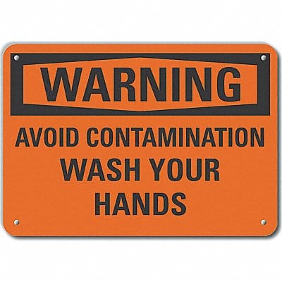 Rflct Wash Hnd Warning Sign 10x14in Alum