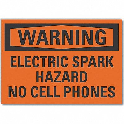 No Phones Warning Labl 7x10in Polyester