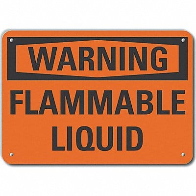 Rflct Flammable Liquid Warn Sign 7x10in