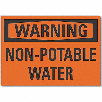 Potable Water Warning Rflctv Labl 7x10in